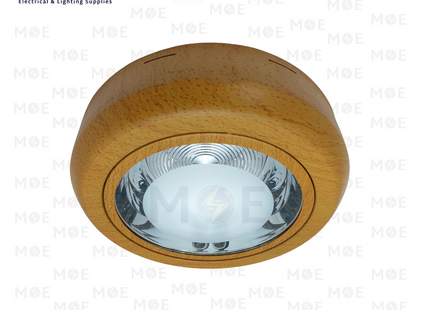 Cuperlight Ceiling Light / Downlight without lamp Wooden Surface Fix Circular 2xE27 | سبوت فارغ مدور ظاهر خشبي ثابت