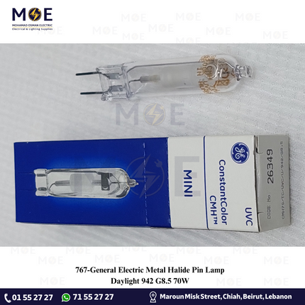 General Electric Metal Halide Pin Lamp Daylight 942 G8.5 70W