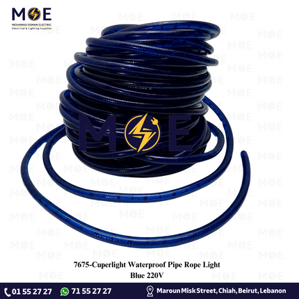 Cuperlight Waterproof Pipe Rope Light Blue 220V 100mt