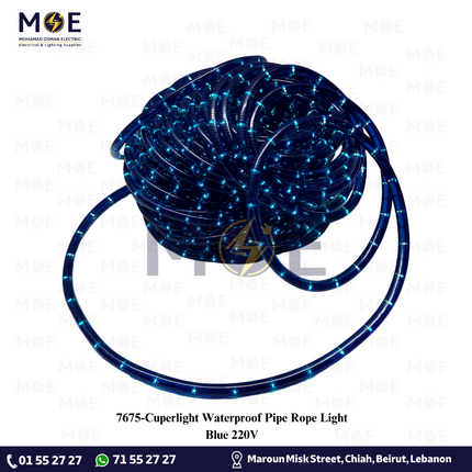 Cuperlight Waterproof Pipe Rope Light Blue 220V 100mt