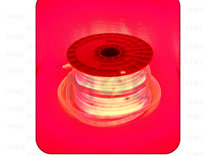 OB Neon LED Waterproof Pipe Rope Light Milky Red 220V 50mt | Neon SMD2835 | نبريش ليد مبروم حليبي ضو احمر