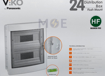 Viko IP40 Flush Mount Distribution Board Smoked Door 314x344x73mm 2Rx12module 24module | 90912024-veko24dm | تابلو بلاستيك مخفي غطا مفيم