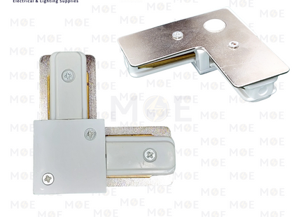 2 Wire Track Light Rail L-Connector White | وصلة زاوية سكة سبوت ابيض