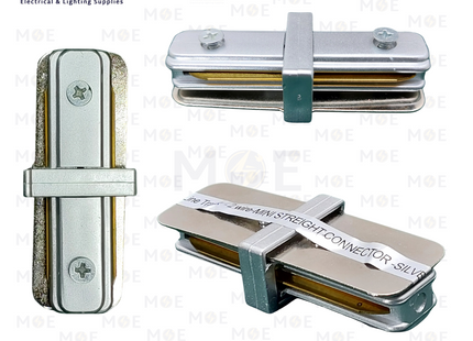 2 Wire Track Light Rail I-Connector Silver | وصلة جالسة سكة سبوت فضي