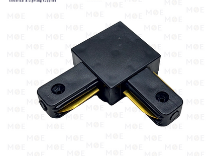 2 Wire Track Light Rail L-Connector Black | وصلة زاوية سكة سبوت اسود