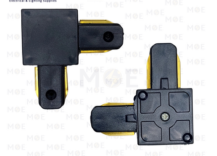 2 Wire Track Light Rail L-Connector Black | وصلة زاوية سكة سبوت اسود