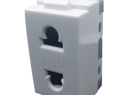 T&J Euro American Socket Outet White 10/16A 2Pin 250V | W8416U | بريز امريكي اوروبي ابيض