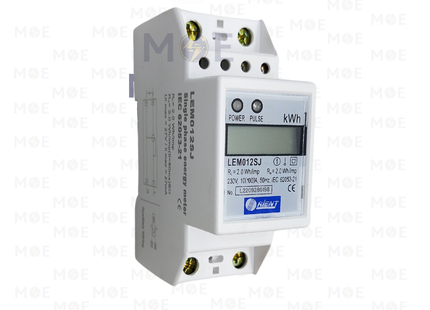 Orient Digital Single Phase Energy Meter KwH 230V AC 50Hz 100A 2module | KwH 1P 2M LEM012SJ | عداد كيلو وات سكة ديجيتال واحد فاز