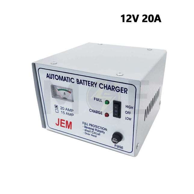 JEM Lead Acid Automatic Battery Charger 12V 20A