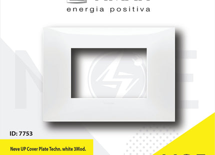 Vimar Neve UP Cover Plate technopolymer White 3module | 9673.01 | بلاك بلاستيك ابيض