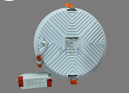Cuperlight LED Downlight/ Panel Light High-Power White Ceiling Flush Mounted Circular Daylight 20.5cm 40W | CU-HP-40W | سبوت ليد هاي باور مدور مخفي ابيض دايلايت
