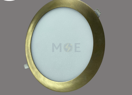 Mec LED Downlight/ Panel Light Bronze Ceiling Flush Mounted Circular Warmwhite 20.5cm 18W | سبوت ليد مدور مخفي برونز ورم وايت
