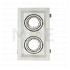 Cuperlight Double downlight / Spotlight Frame MR16 White Recessed Adjustable Square 19x10cm | سبوت فارغ مستطيل مخفي ابيض متحرك مجوز