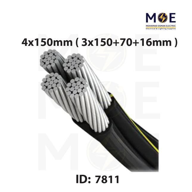 Liban Cables ABC Aluminum Cable ( Torsadé ) | EAXT 4x150mm ( 3x150+70+16mm ) | كابل المنيوم تورسدي