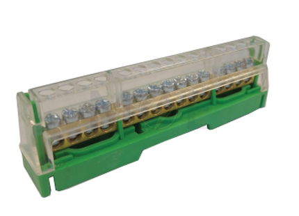arnocanali Equipotential Block / multi hole terminal block 15 Holes Green (Terre) | T1615 | بارنتر