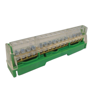 arnocanali Equipotential Block / multi hole terminal block 15 Holes Green (Terre) | T1615 | بارنتر