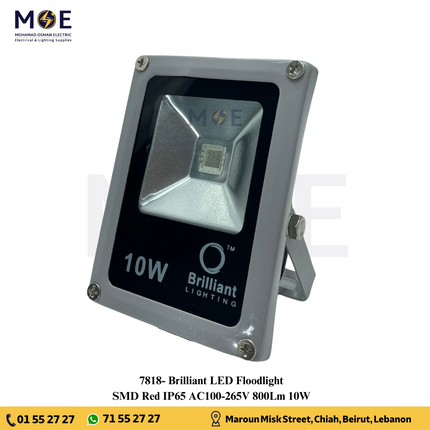 Brilliant SMD LED Floodlight Gray 10W Red 800Lm IP65