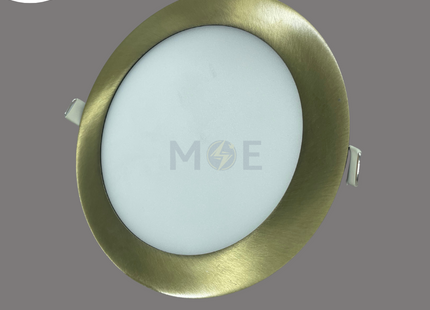 Goldenlight LED Downlight/ Panel Light Bronze Ceiling Flush Mounted Circular Warmwhite 15.5cm 18W | KG-807 | سبوت ليد مدور مخفي برونز ورم وايت