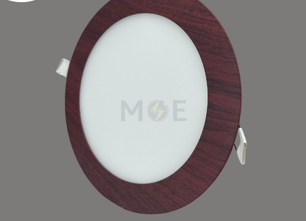 Goldenlight LED Downlight/ Panel Light Red Wood Ceiling Flush Mounted Circular Warmwhite 3000K 15.5cm 18W | KG-807 | سبوت ليد مدور مخفي احمر خشبي ورم وايت