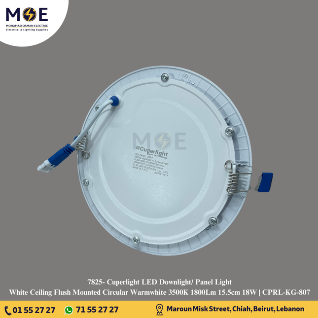 Cuperlight LED Downlight/ Panel Light White Ceiling Flush Mounted Circular Warmwhite 3500K 1800Lm 15.5cm 18W | CPRL-KG-807