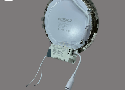 Mec LED Downlight/ Panel Light Chrome Ceiling Flush Mounted CIrcular Daylight 6500K 880Lm 15.5cm 12W | MEC-SN-DL-12W | سبوت ليد مدور مخفي كروم دايلايت