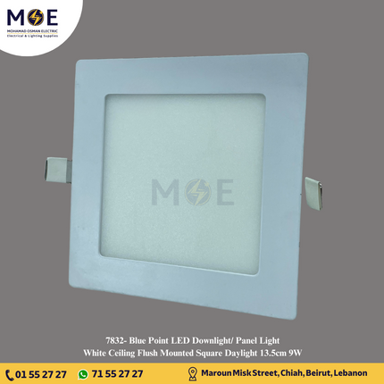 Blue Point LED Downlight/ Panel Light White Ceiling Flush Mounted Square Daylight 13.5cm 9W