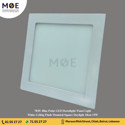 Blue Point LED Downlight/ Panel Light White Ceiling Flush Mounted Square Daylight 18cm 15W