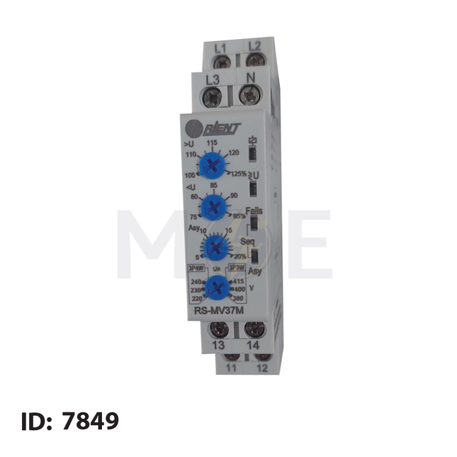 Orient Voltage Monitoring Relay DIN 8A 230V AC 3P+N 1module | RS-MV37M 1M