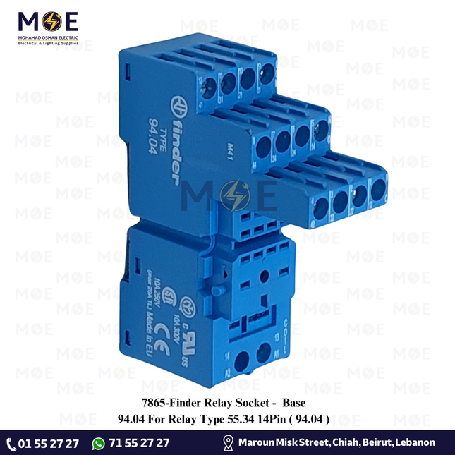 Finder Relay Socket / Base 94.04 For Relay Type 55.34 14Pin | 94.04 | قاعدة ريليه