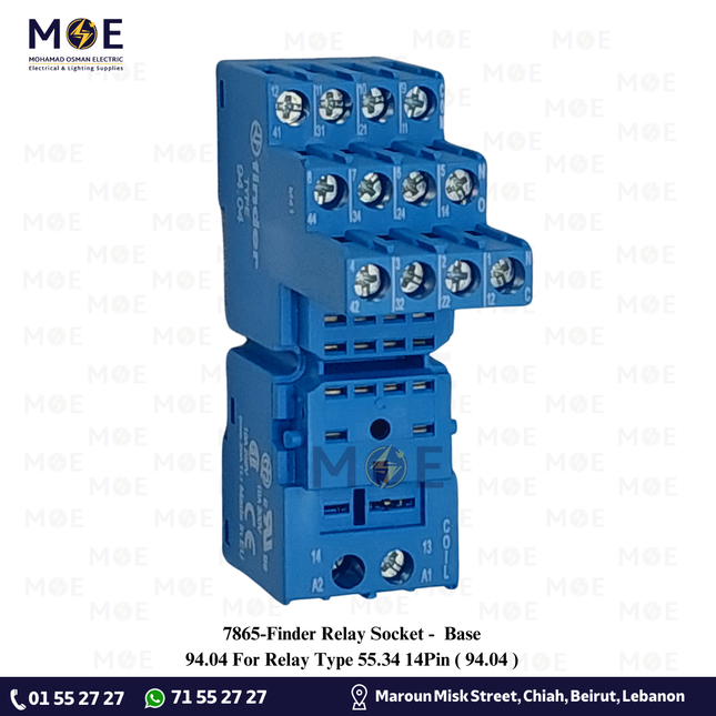 Finder Relay Socket / Base 94.04 For Relay Type 55.34 14Pin | 94.04 | قاعدة ريليه