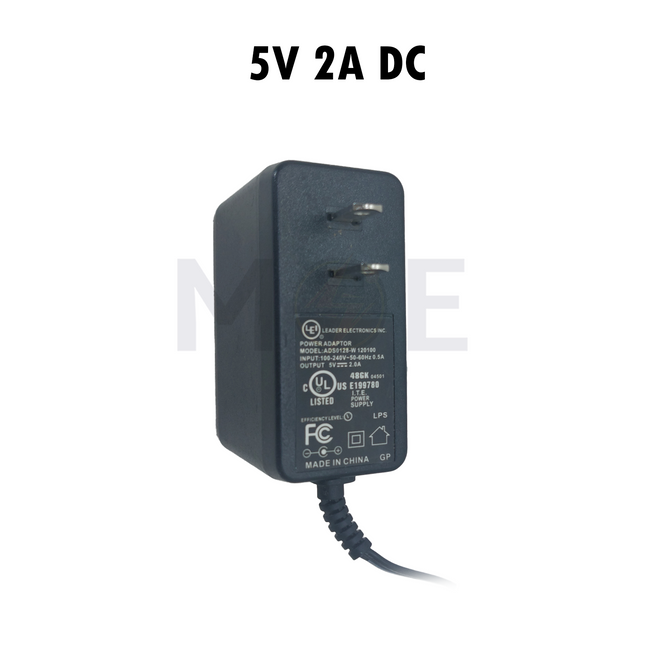 HE Power Adapter With Thin Output Connector AC/DC 5V 2A | ADS0128-W 120100