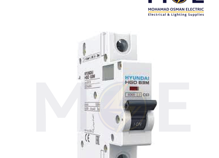 Hyundai MCB HGD63M 6KA 1P 3A | دجنتور كهرباء مفرد - قاطع كهربائي