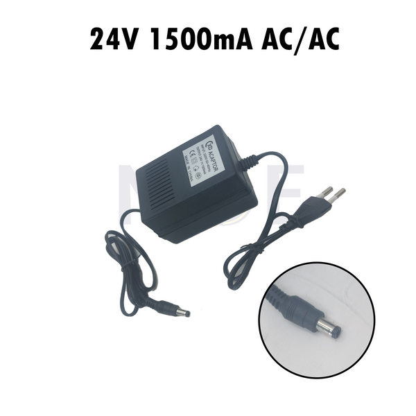 Power Adapter With Wide Output Connector 5.5x2.5mm AC/AC 24V 1500mA