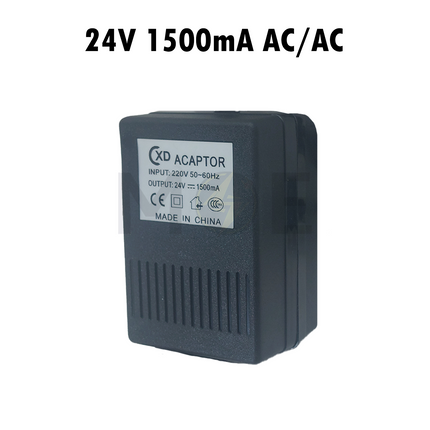 Power Adapter With Wide Output Connector 5.5x2.5mm AC/AC 24V 1500mA
