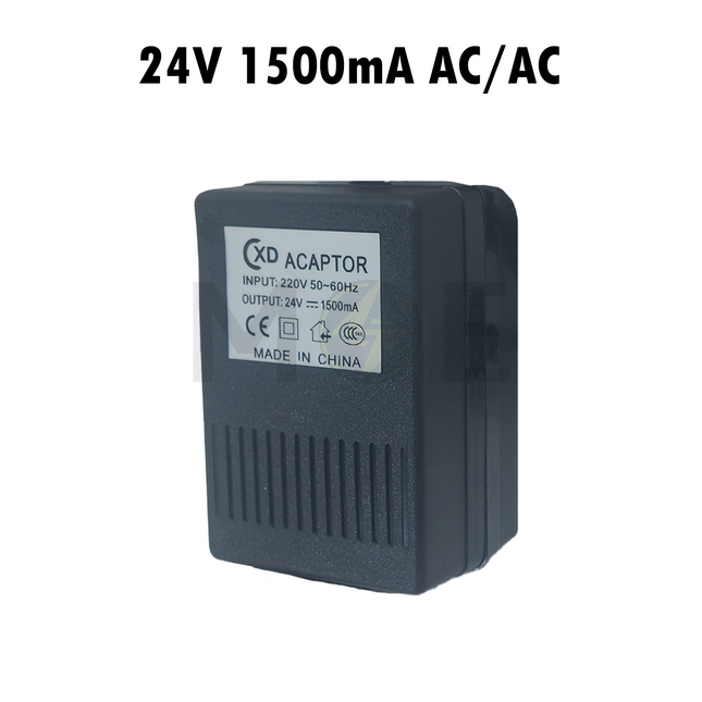 Power Adapter With Wide Output Connector 5.5x2.5mm AC/AC 24V 1500mA