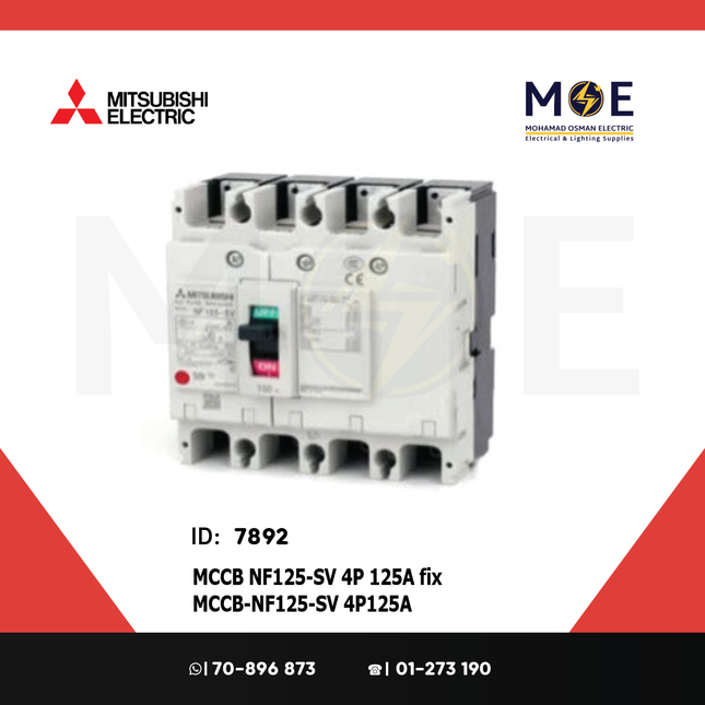 Mitsubishi MCCB NF125-SV 4P 125A fix | NF125-SV | دجنتور صناعي
