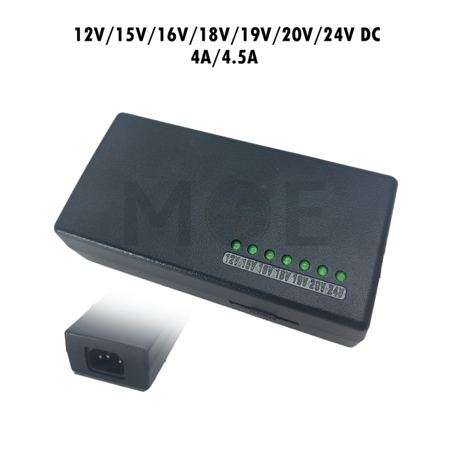 HE Universal Notebook Power Adapter With 8 Seperate Connectors AC/DC 12V/15V/16V/18V/19V/20V/24V 4A/4.5A | 4096