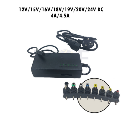 HE Universal Notebook Power Adapter With 8 Seperate Connectors AC/DC 12V/15V/16V/18V/19V/20V/24V 4A/4.5A | 4096