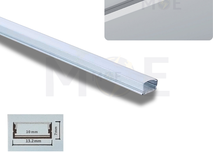 Surface LED Aluminum Profile Silver 13.2x7mm 3mt | JH003-F | بروفايل ليد المنيوم ظاهر