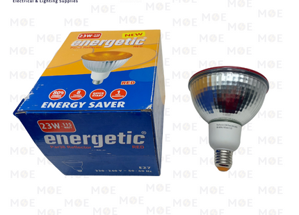 Energetic Par38 Economic CFL Lamp Red E27 23W | لمبة بار توفير برم احمر