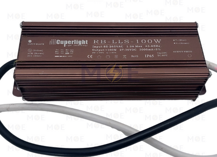 Cuperlight LED Driver Aluminum AC 85-265V DC 27-36V IP65 3000mA 100W | RB-LLS-100W | ترانس ليد مطري المنيوم