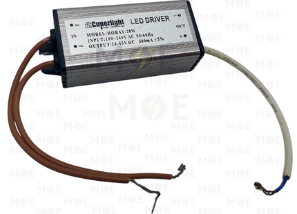 Cuperlight LED Driver Aluminum AC 100-240V DC 24-45V 300mA 20W | HORAY-20W | ترانس ليد المنيوم