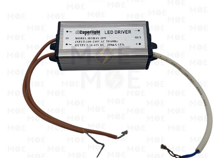Cuperlight LED Driver Aluminum AC 100-240V DC 24-45V 300mA 20W | HORAY-20W | ترانس ليد المنيوم