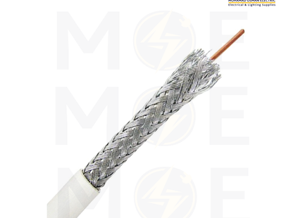 Cuper coaxial cable RG6 White 144s 75 OHM 100yd | كابل كوكسيال ابيض