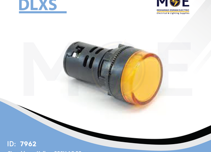 DLXS Signal Lamp Yellow 220V AC 22mm | DX-AD22-220-YL | لمبة اشارة اصفر