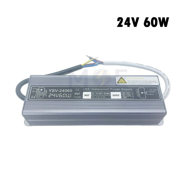 Bright LED Power Supply Unit IP67 AC to DC 24V 60W 2.5A | YSV-24060