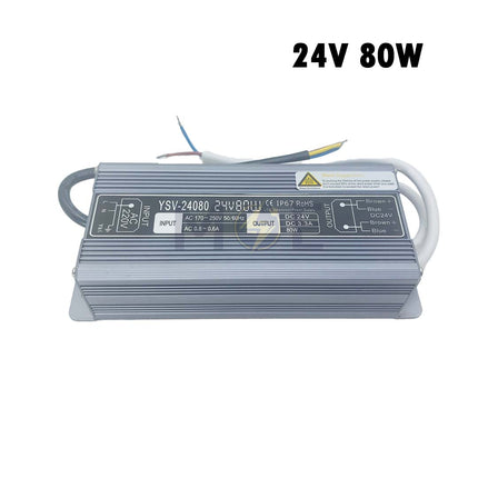 Bright LED Power Supply Unit IP67 AC to DC 24V 80W 3.3A | YSV-24060