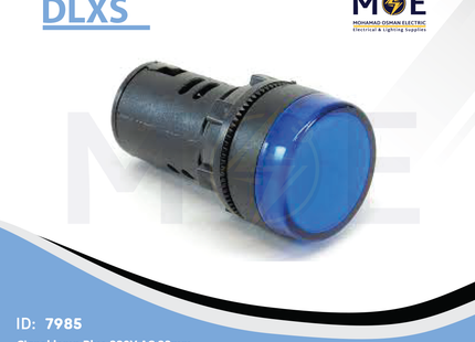 DLXS Signal Lamp Blue 220V AC 22mm | DX-AD22-220-BLU | لمبة اشارة ازرق