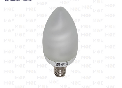 Greenlite Economic CFL Lamp Frosted Candle WarmWhite E14 13W | لمبة توفير برم سن رفيع شمعة مغشى ورم وايت