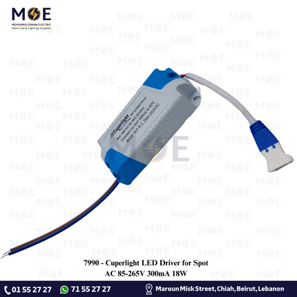 Cuperlight LED Driver for Spot AC 85-265V 300mA 18W